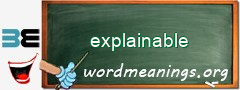 WordMeaning blackboard for explainable